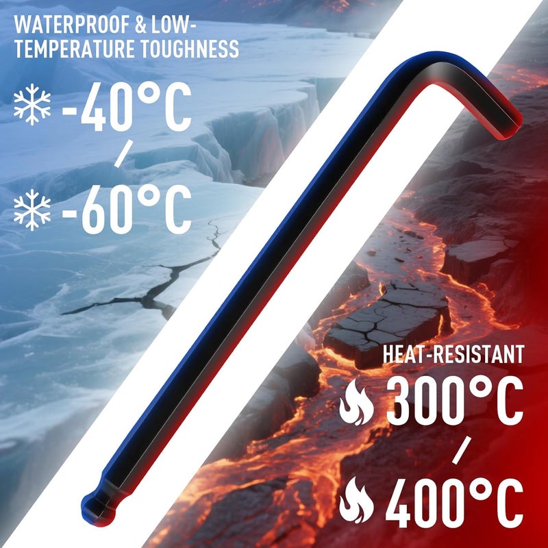 DISEN 26 Pieces Metric & SAE Size Hex Key Allen Wrench Set with Ball End, 1.27-10 MM & 1/20-3/8 Inch, Long Arm Ball Design, Chrome Vanadium Steel - Image 3